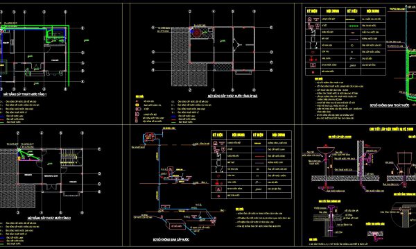 225.-2-story-house-water-supply-drainage-cad-plans
