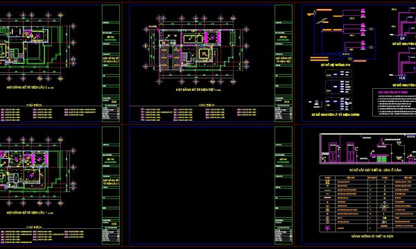 232. Villa Electrical, Telephone & Network CAD Drawings