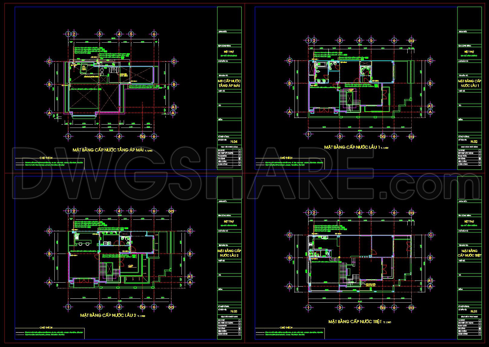 233. Villa Water Supply & Drainage CAD Drawings (2)