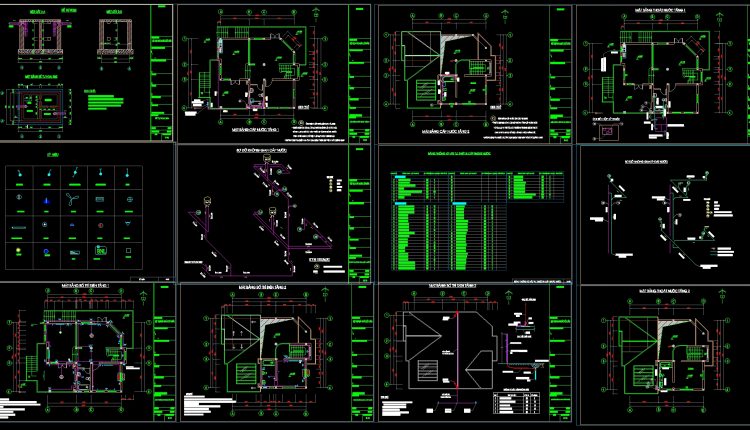 235.-2-story-modern-house-plumbing-cad-drawings-8.4m-_-12m