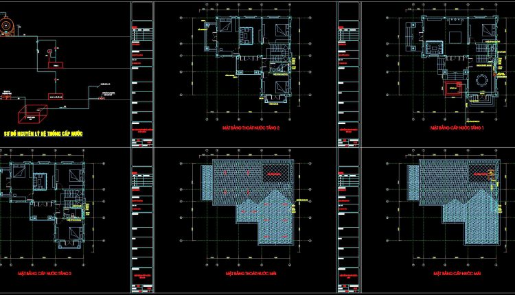 244.-2-story-house-water-supply-drainage-cad-drawings-1