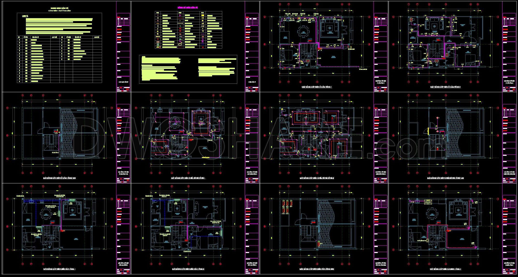 245. 3-Story Modern House Electrical & MEP CAD Drawings (1)