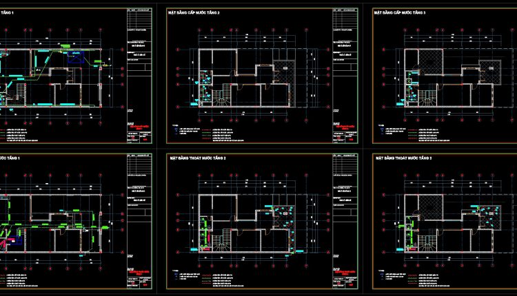 254.-3-story-house-plumbing-plans-water-supply-drainage-system-cad-drawings-1