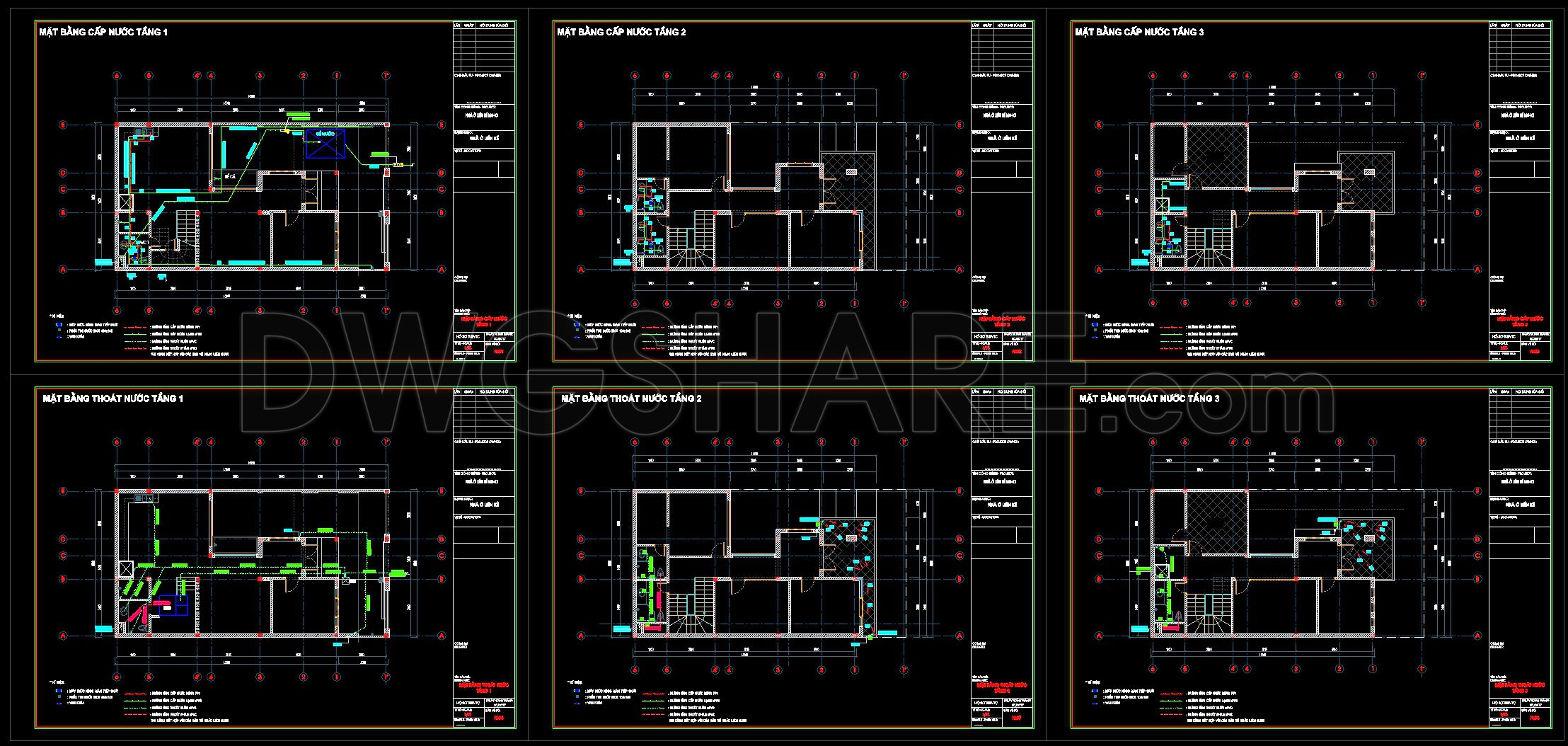 254. 3-Story House Plumbing Plans – Water Supply & Drainage System CAD ...