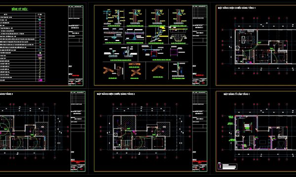 255.-3-story-house-electrical-plans-lighting-power-outlets-information-system-cad-drawings-1