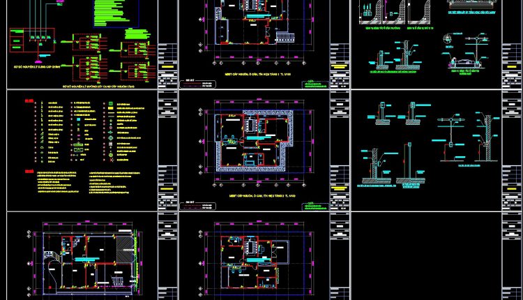 256.-3-story-house-water-supply-drainage-plans-plumbing-details-cad-drawings