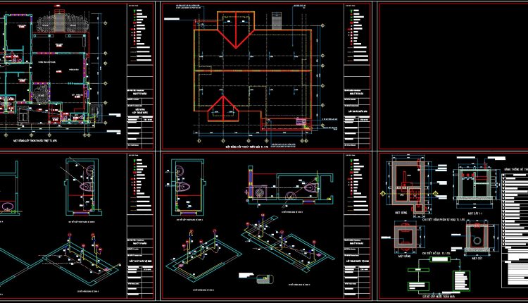 266.-house-plumbing-system-cad-drawings-water-supply-drainage-and-septic-tank
