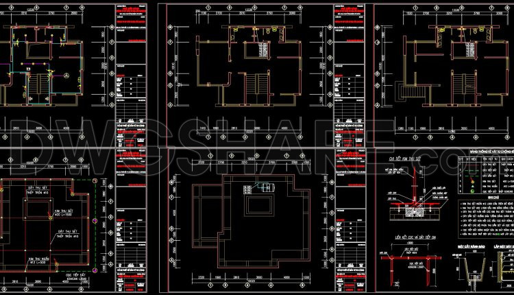 461. Residential Building Structural Cad Drawings – Plans, Reinforcement & Details (2)