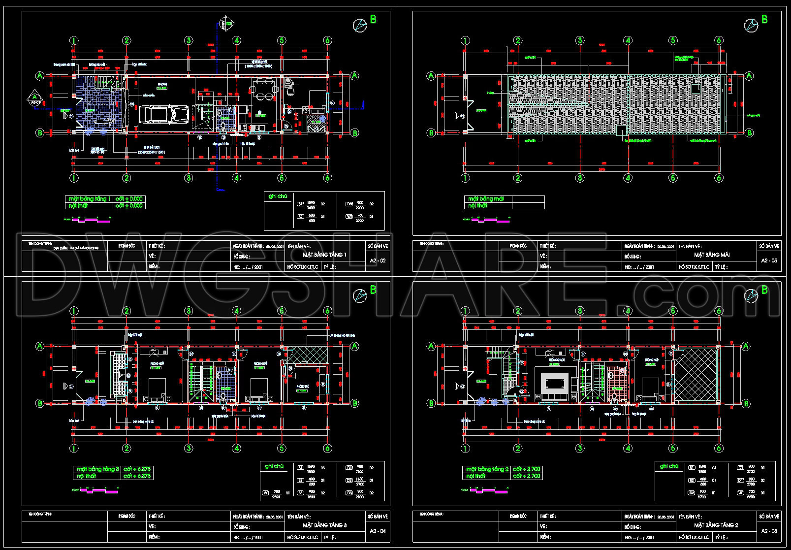 532. 4-Story Townhouse 4.8m Wide – Architectural CAD Drawings DWG (2)