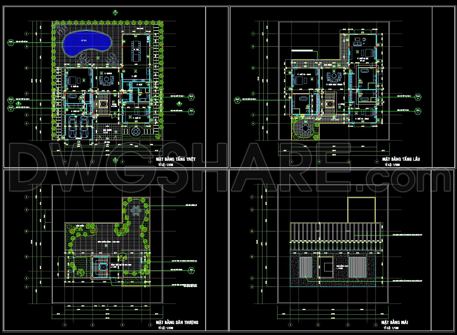 545. Modern Villa 28 × 26 m – 2-Story Architectural Plans DWG (3)