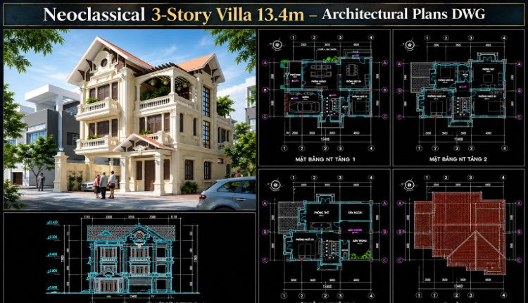 558.-neoclassical-3-story-villa-13.4m-architectural-plans-dwg-1