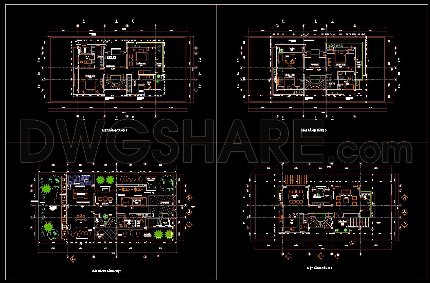 565. Modern 3-Story House 23 × 11 m – Architectural Plans DWG (2)