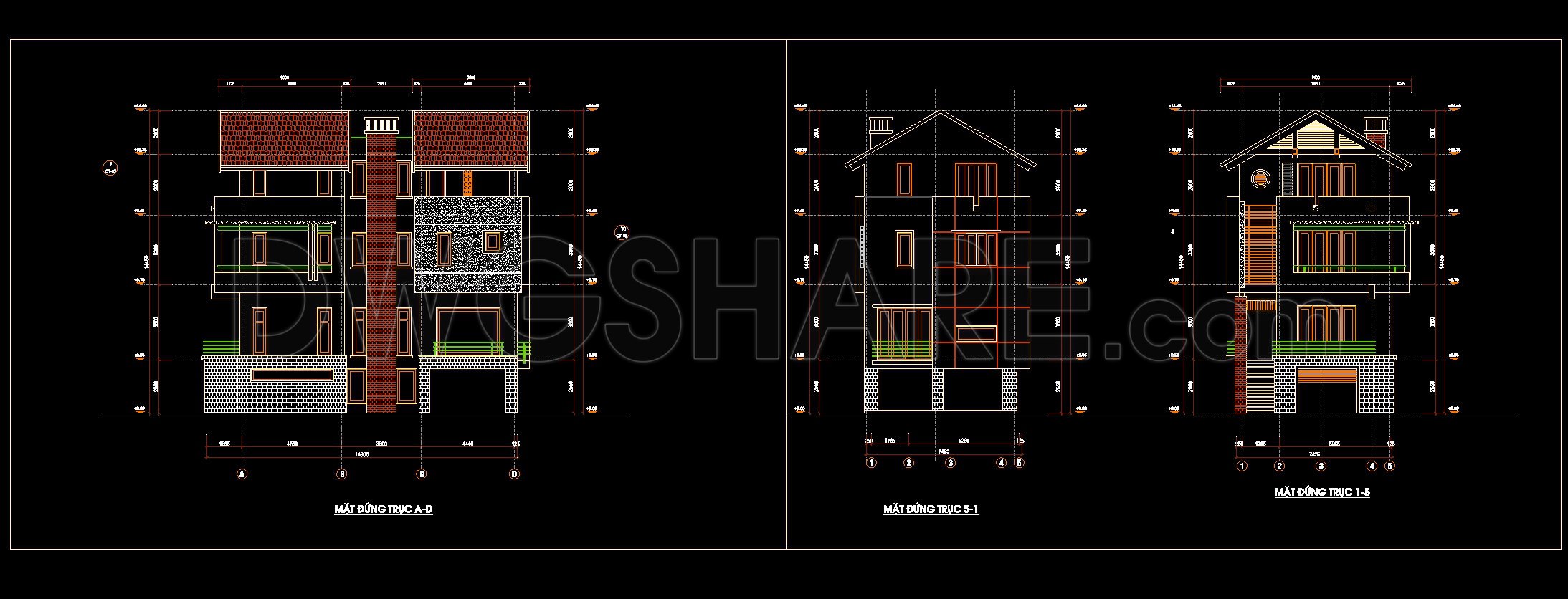 565. Modern 3-Story House 23 × 11 m – Architectural Plans DWG (3)