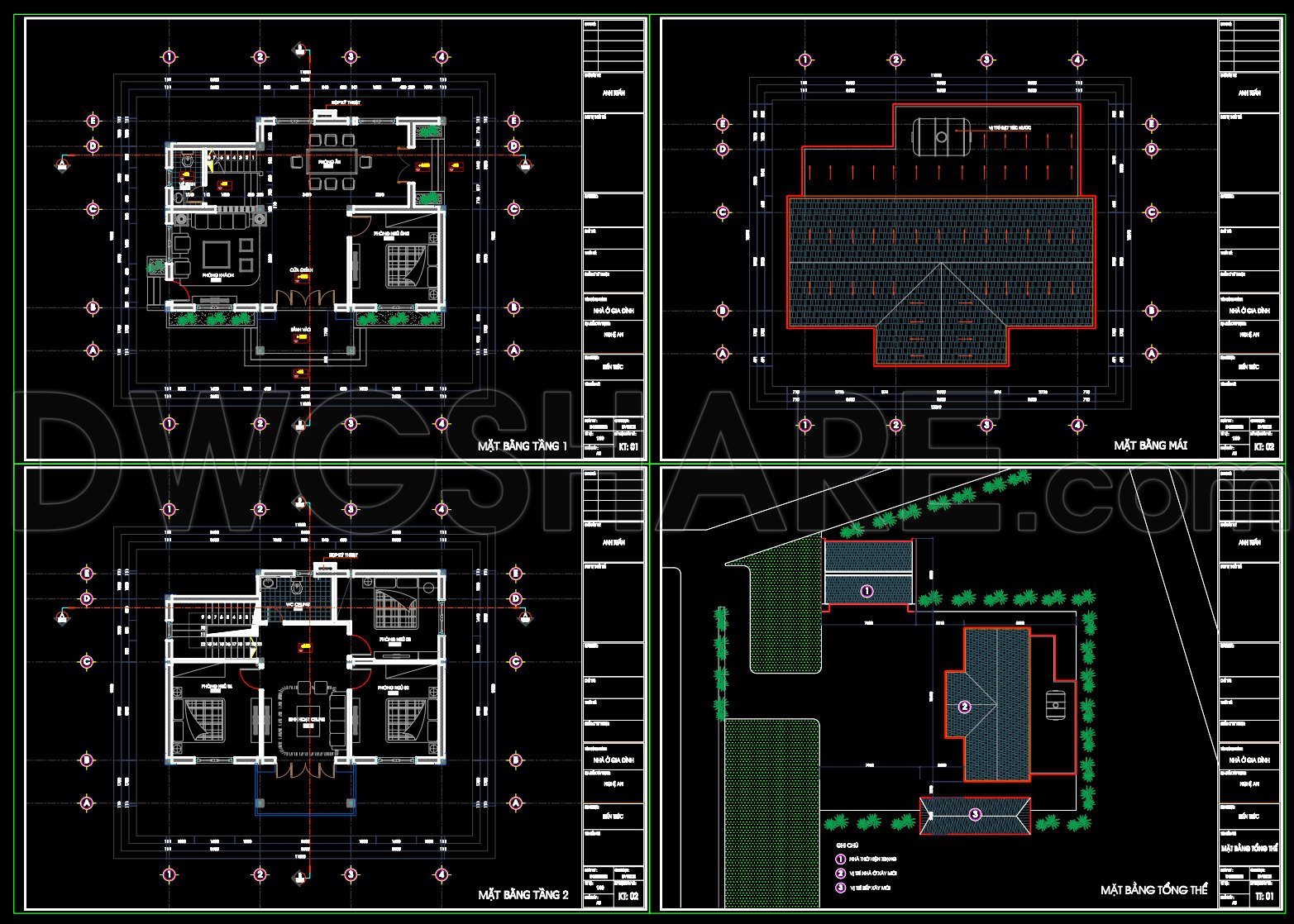 567. Modern 2-Story House with Gable Roof – Architectural Plans DWG (2)