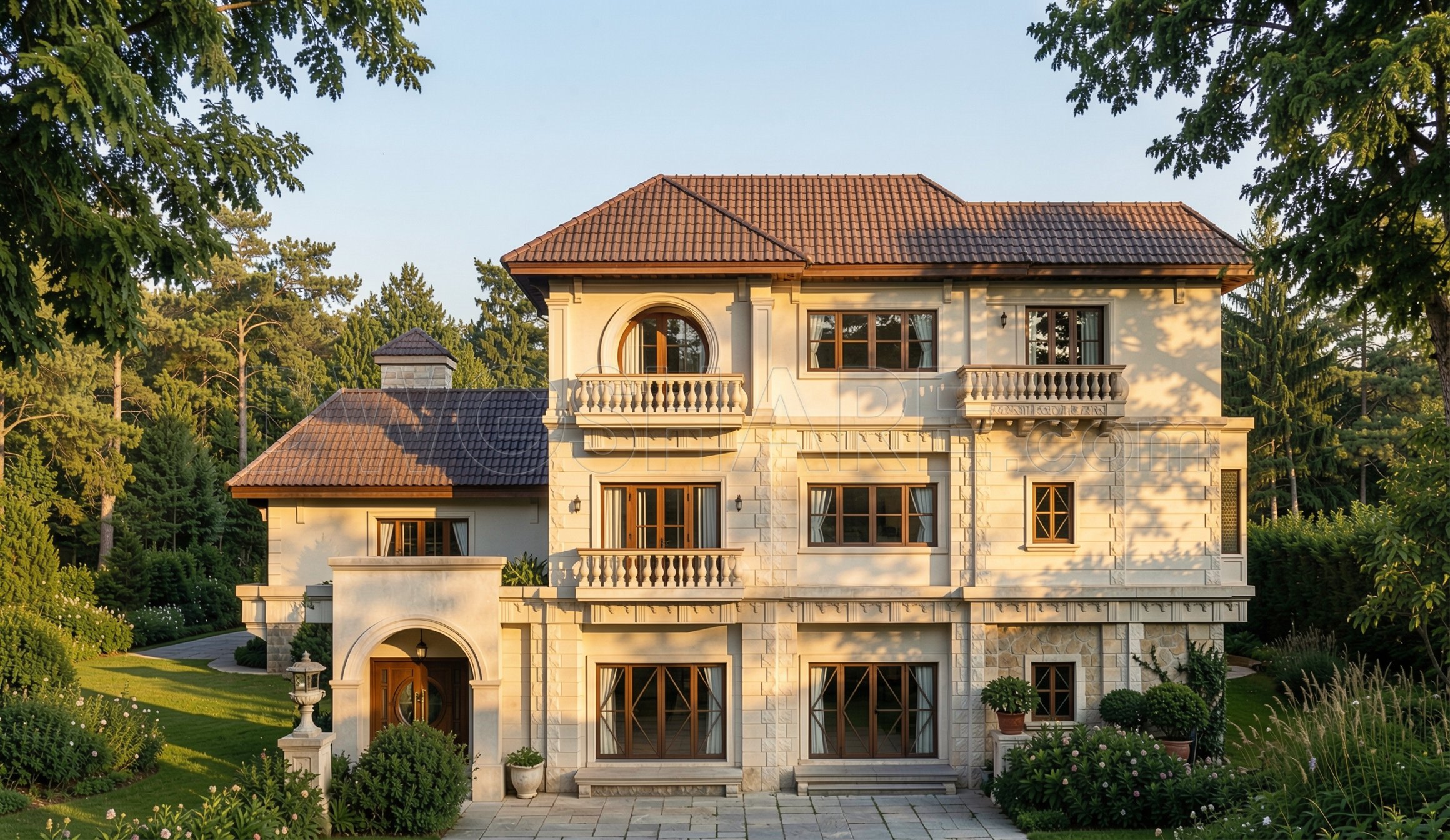 568. Neoclassical 2-Story Villa 20.1 × 10.6 m – Architectural Plans DWG (2)