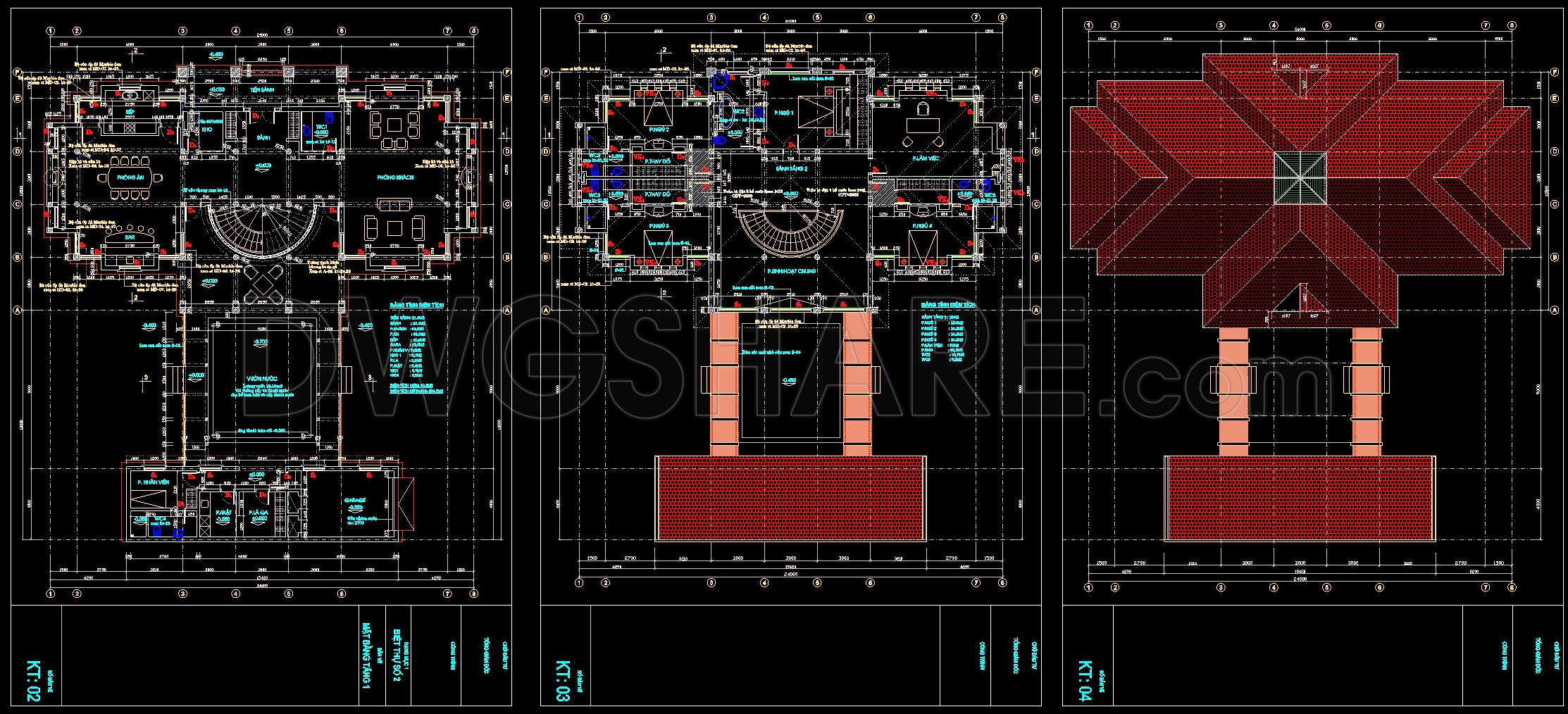 569. Classical 2-Story Villa 24.1 × 27 m – Architectural Plans DWG (2)