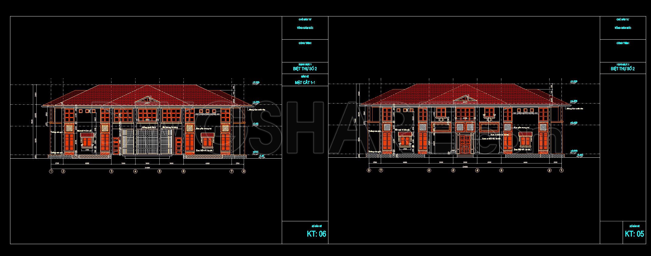 569. Classical 2-Story Villa 24.1 × 27 m – Architectural Plans DWG (3)