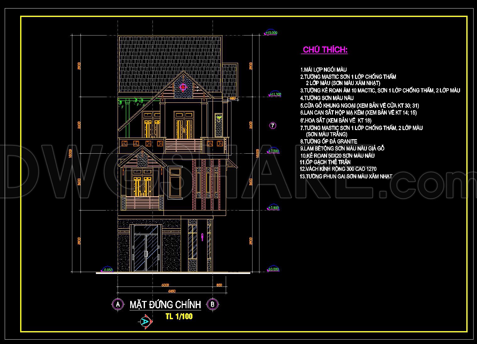 573. Modern 3-Story House 16.8 × 7 m – Architectural Plans DWG