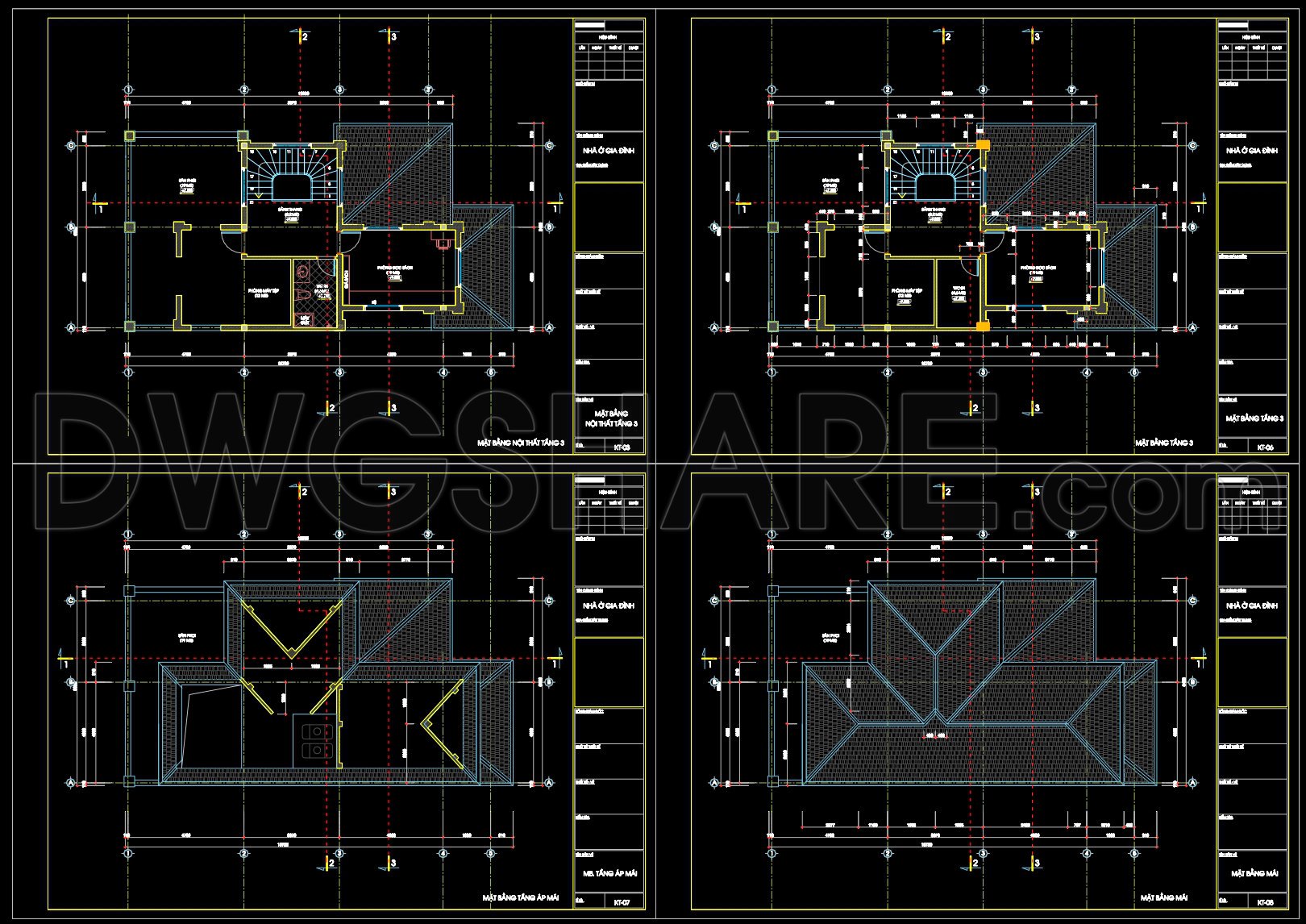 578. 3-Story Neoclassical House Architectural Plans – CAD Drawings (3)