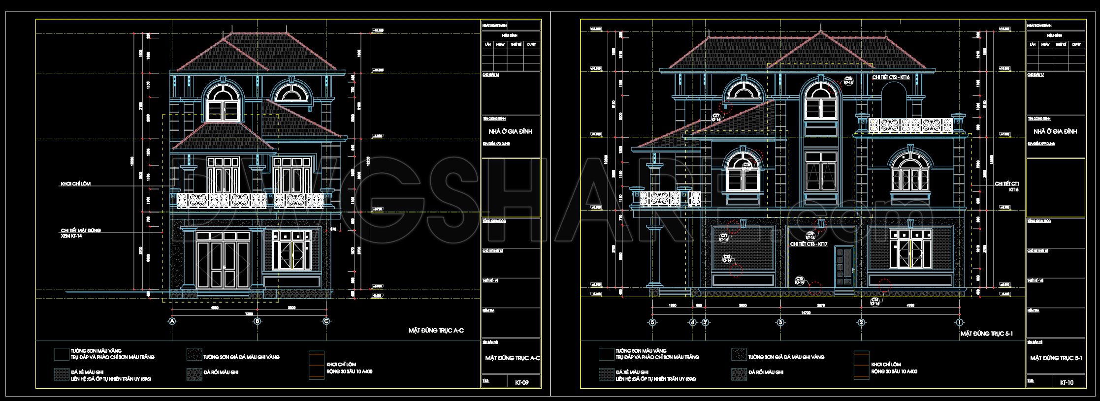 578. 3-Story Neoclassical House Architectural Plans – CAD Drawings (4)