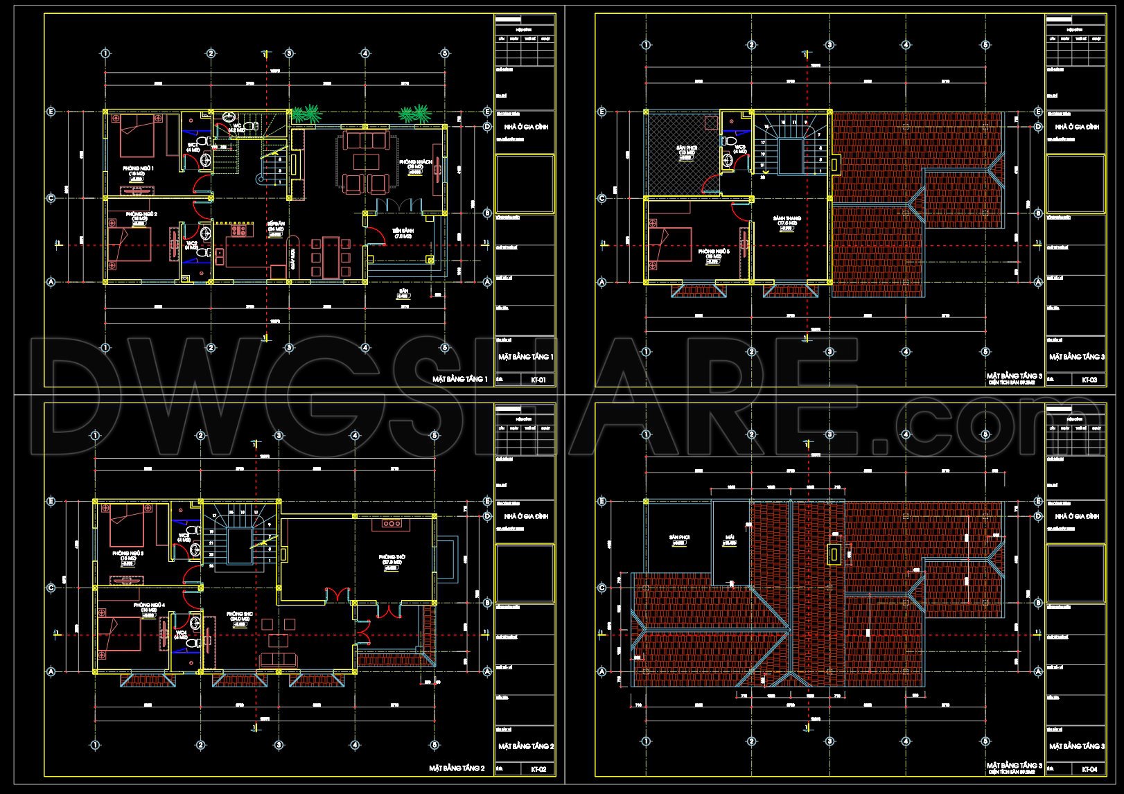 579. 3-Story European House Architectural Plans – Floor Plans & Elevations (2)