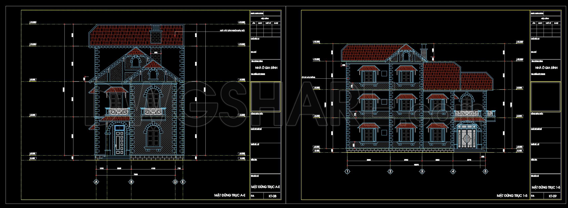 579. 3-Story European House Architectural Plans – Floor Plans & Elevations (3)