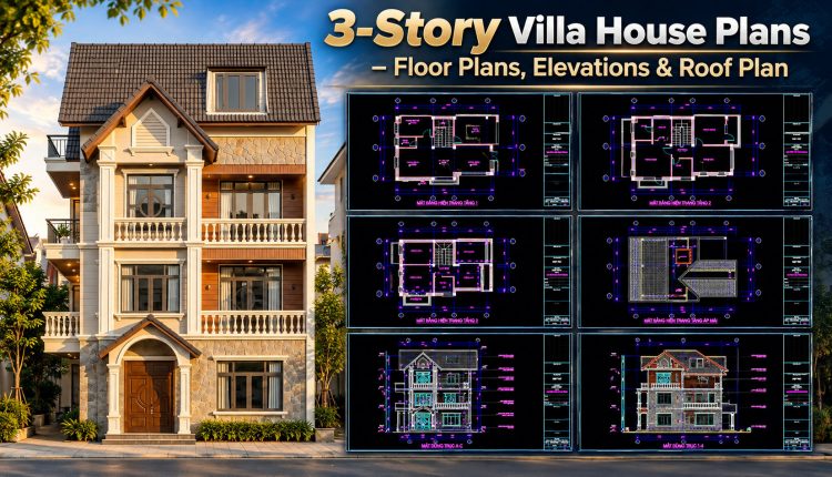 584.-3-story-villa-house-plans-floor-plans-elevations-roof-plan-1