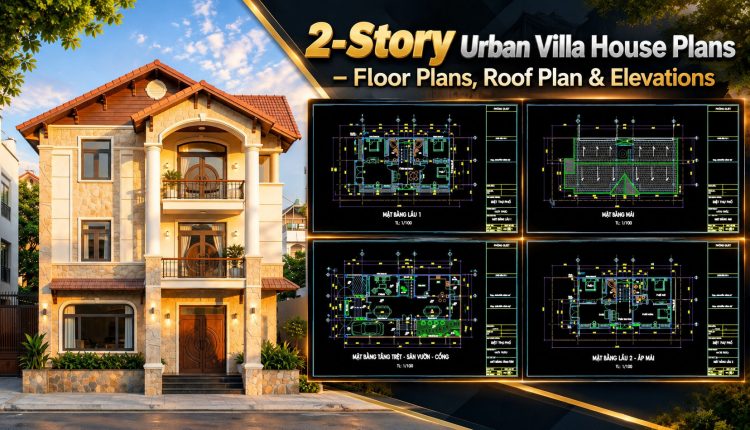 585.-2-story-urban-villa-house-plans-floor-plans-roof-plan-elevations-1
