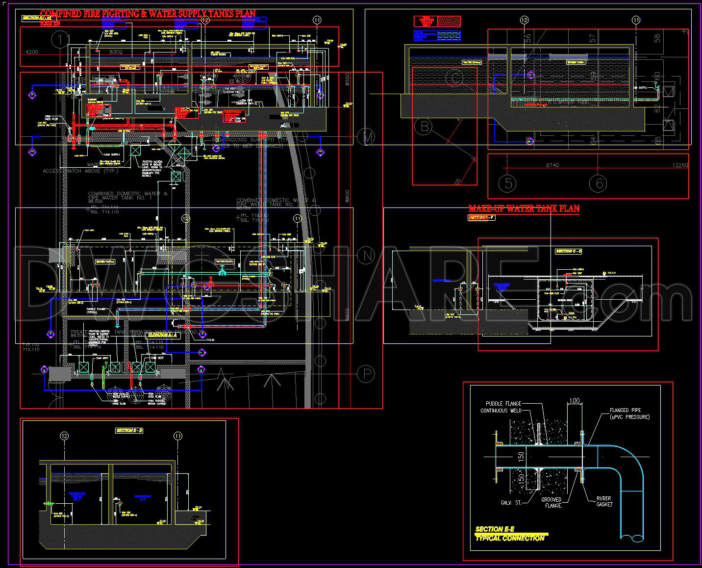 771. Full Water Tank Construction Shop Drawings CAD DWG Download (1)