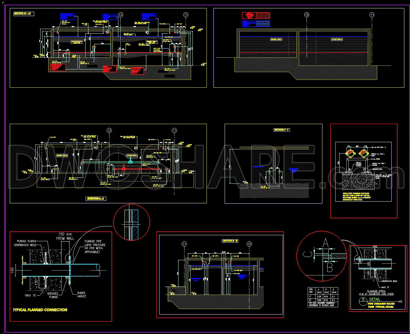 771. Full Water Tank Construction Shop Drawings CAD DWG Download (2)