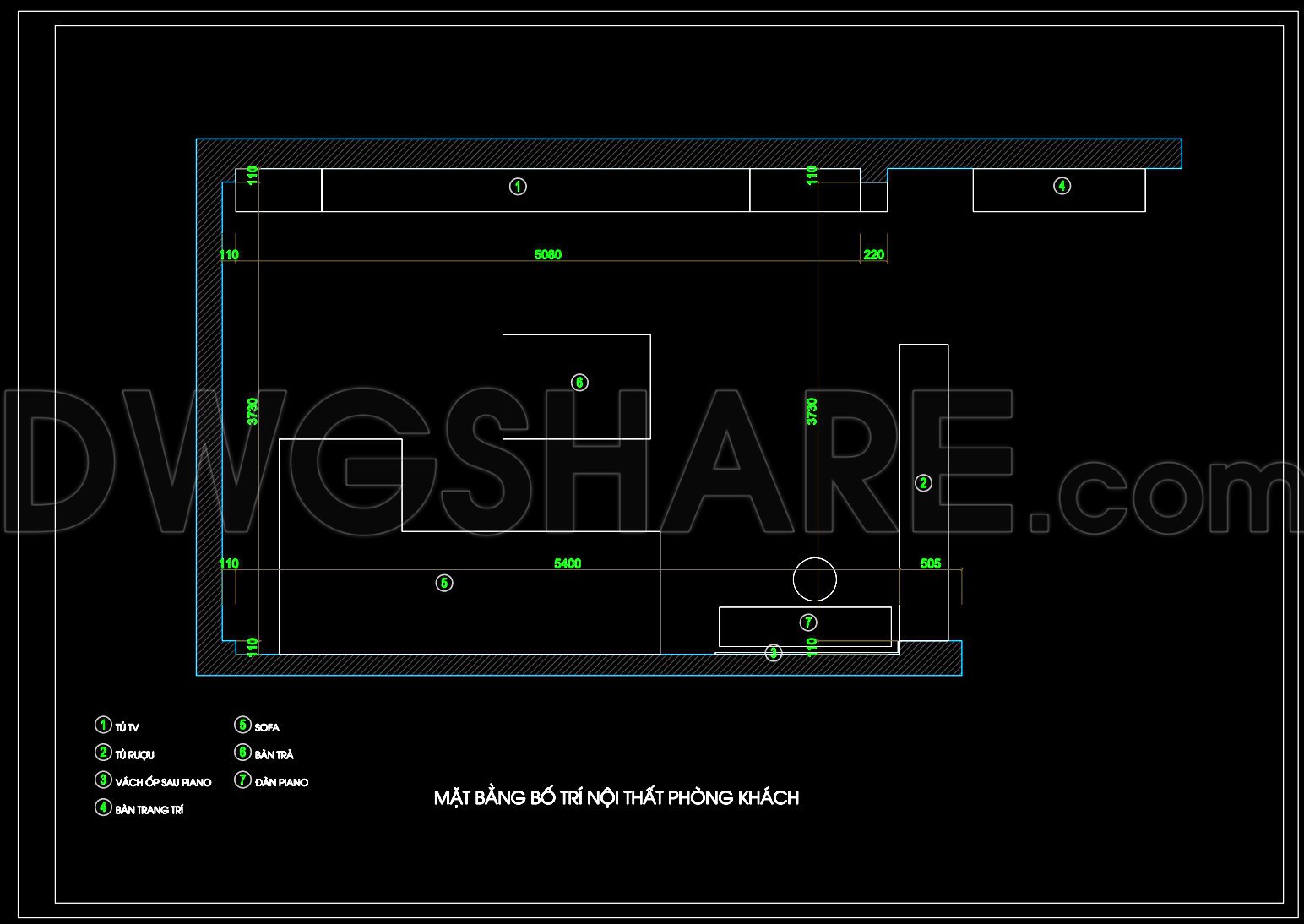149. Modern Living Room Furniture CAD Drawing DWG – TV Cabinet, Wine Cabinet, Sofa & Coffee Table (2)