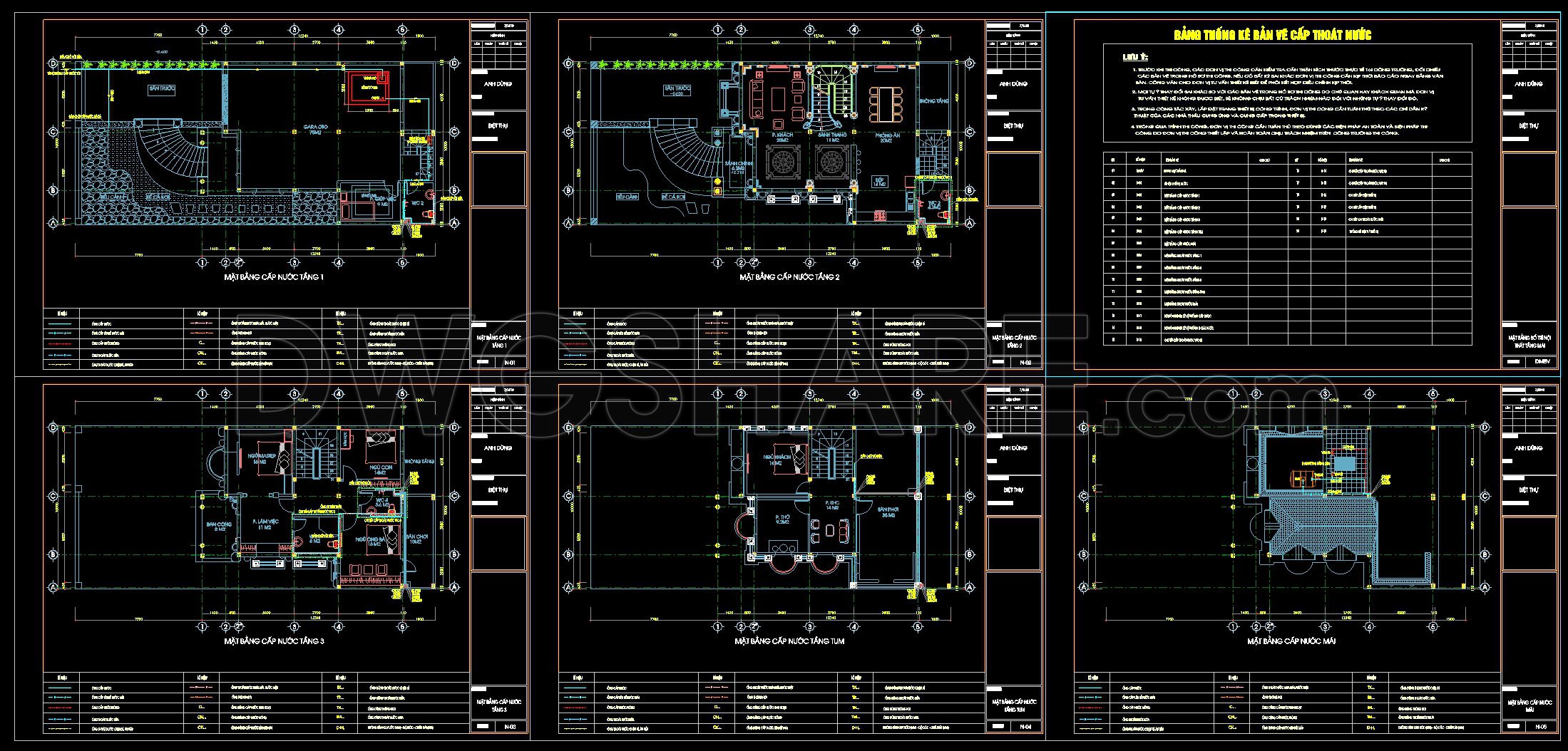 274. Complete House Plumbing Plans – Water Supply & Drainage System DWG (1)