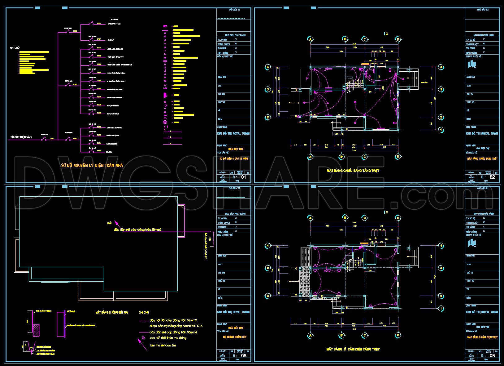 277. Residential Electrical Plans – Lighting, Power Outlets & Lightning Protection DWG (2)