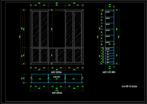 286. Modern Wine Cabinet CAD Drawing DWG (1) - Free Cad Blocks ...