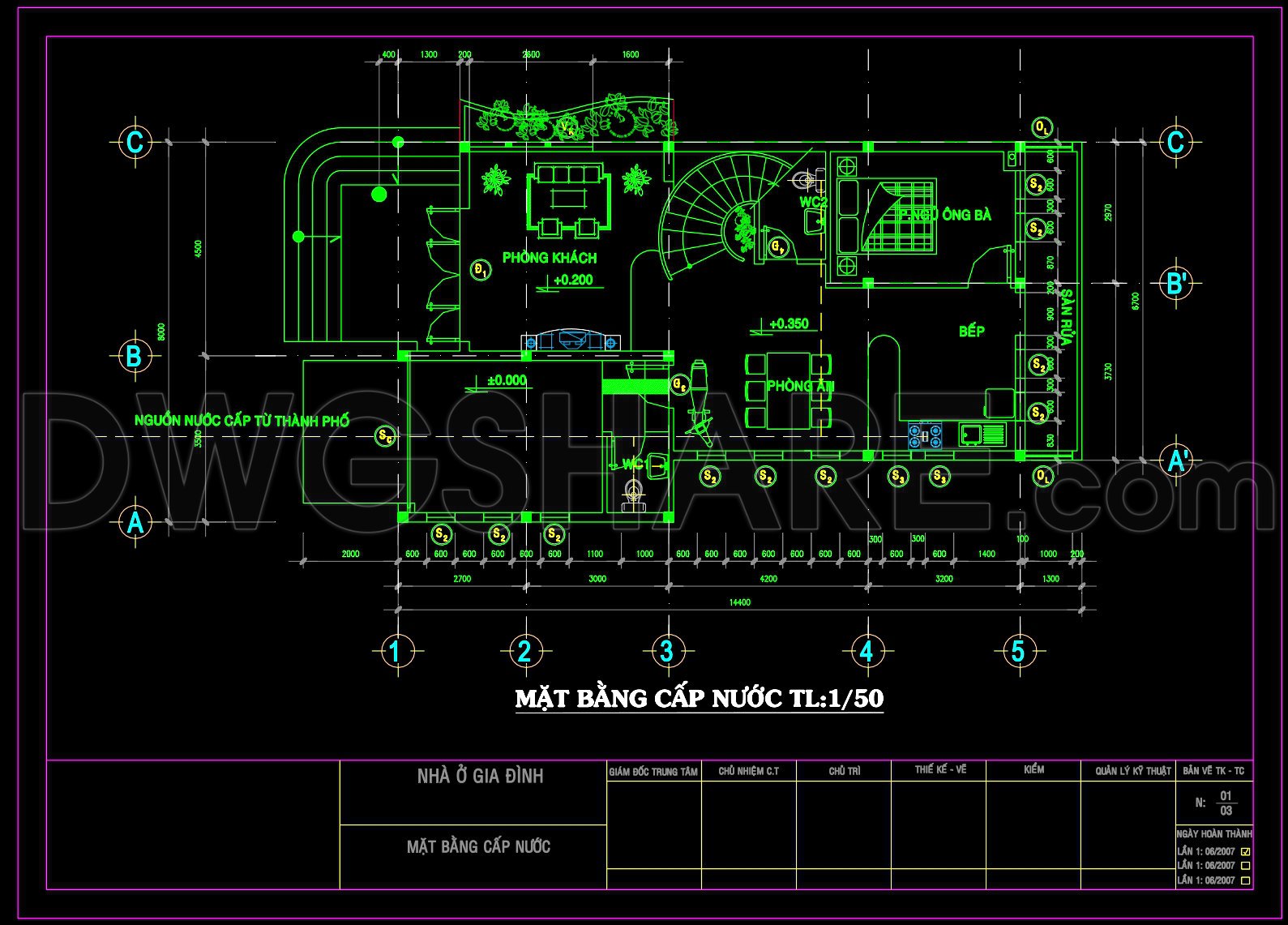286. Residential Plumbing Plans – Water Supply, Drainage & Septic Tank Details DWG (1)