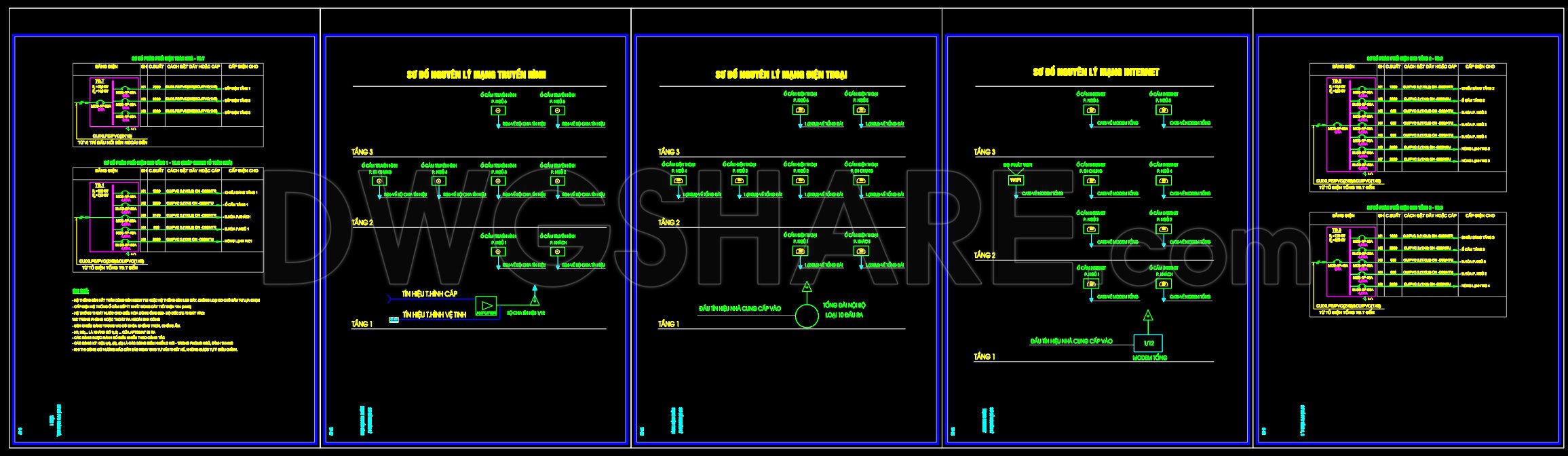 289. 3-Story House MEP Plans – Electrical, Lighting, Fire Protection, Telecom & Internet DWG (3)