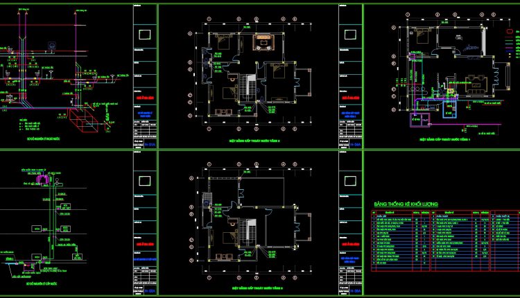 292.-4-story-house-plumbing-plans-water-supply-drainage-dwg-1