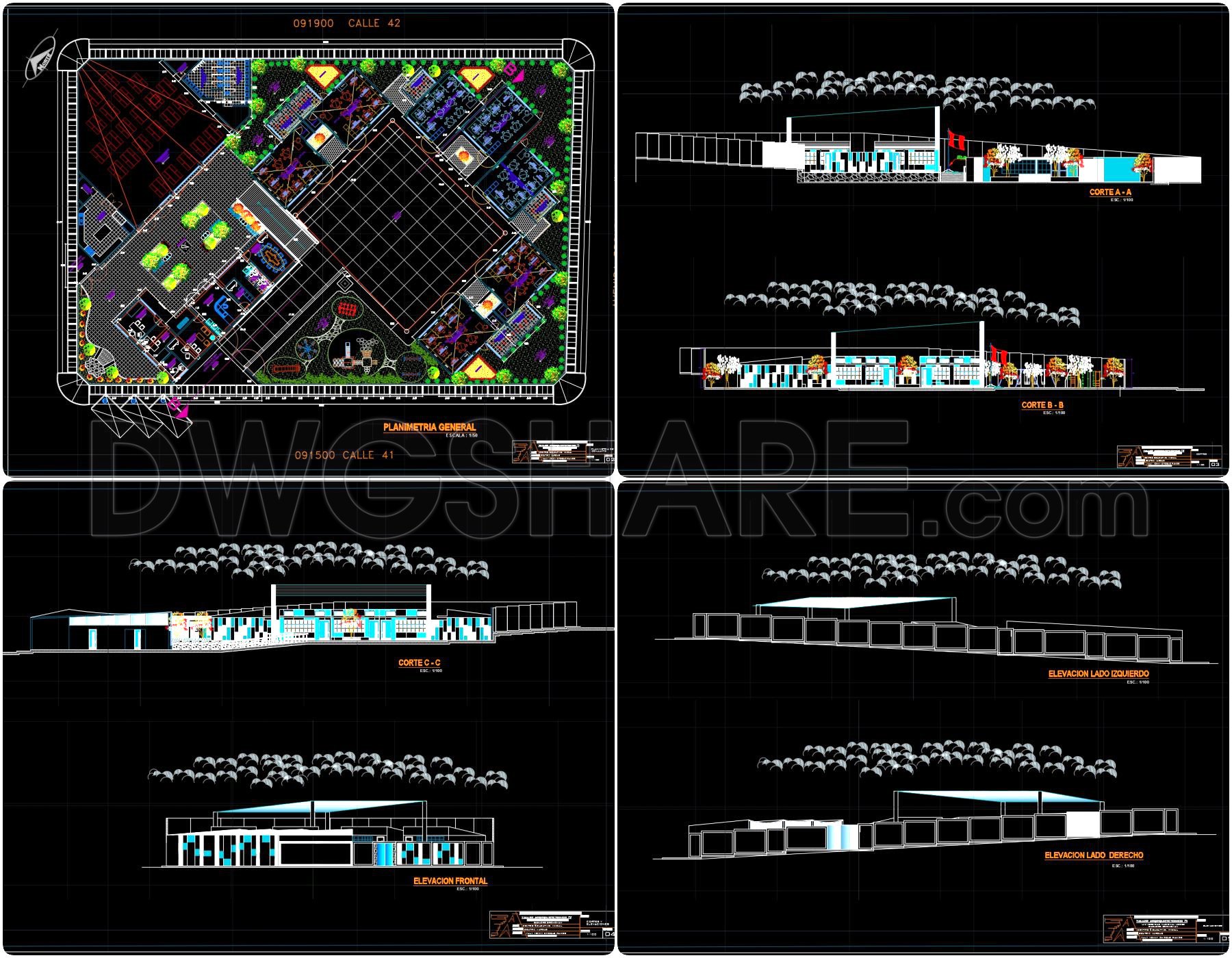 60. Free Primary School CAD Drawings DWG – Floor Plans & Elevations