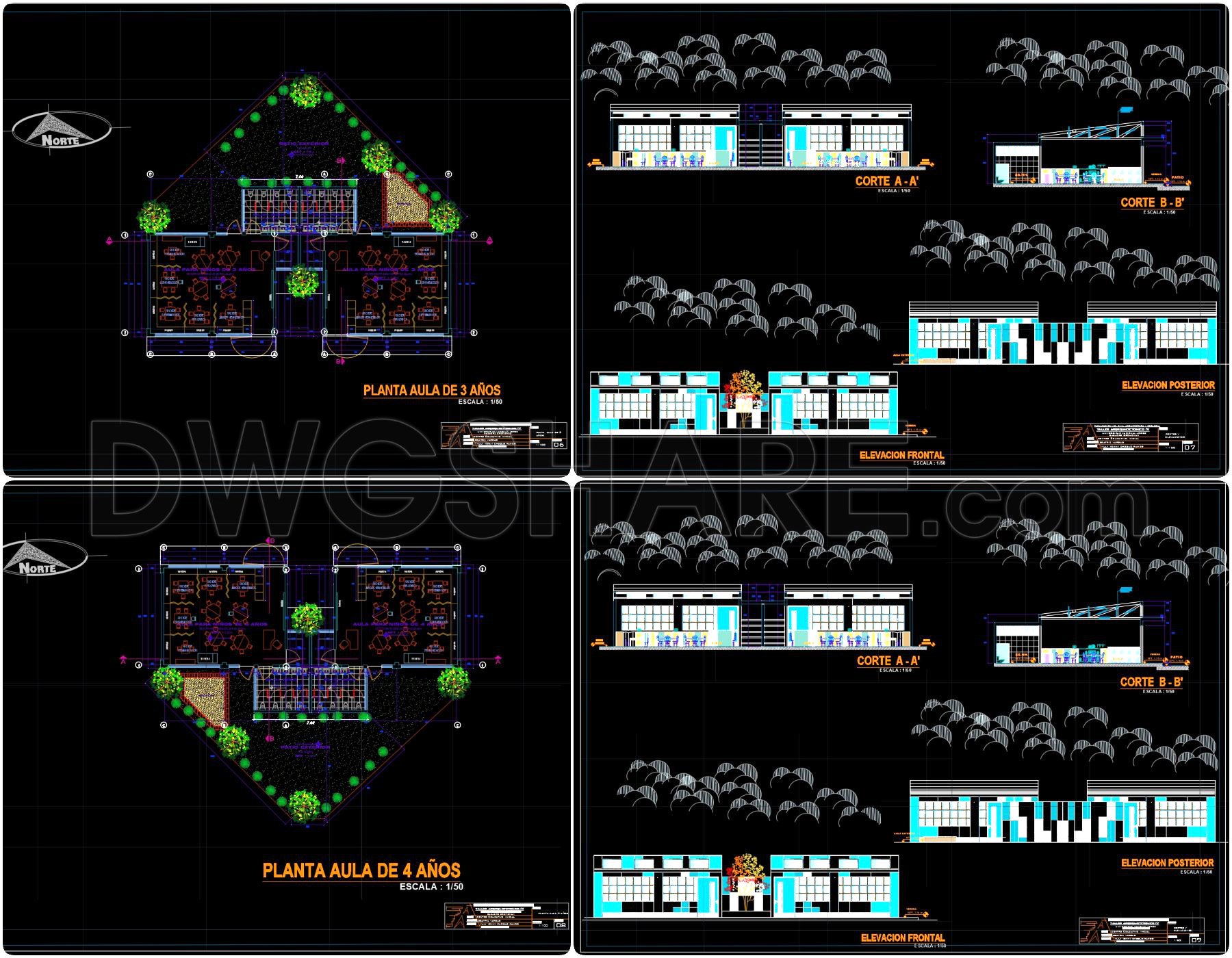 60. Free Primary School CAD Drawings DWG – Floor Plans & Elevations