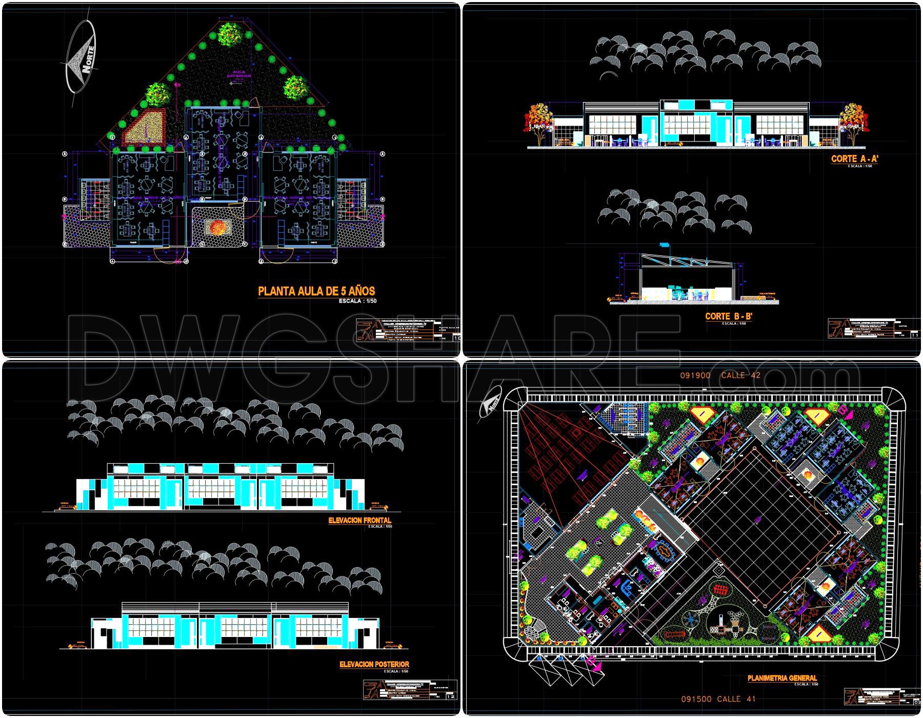 60. Free Primary School CAD Drawings DWG – Floor Plans & Elevations