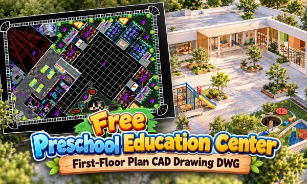 58. Free Preschool Education Center First-floor Plan Cad Drawing Dwg (2)