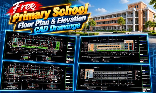 59. Free Primary School Floor Plan & Elevation Cad Drawings (2)