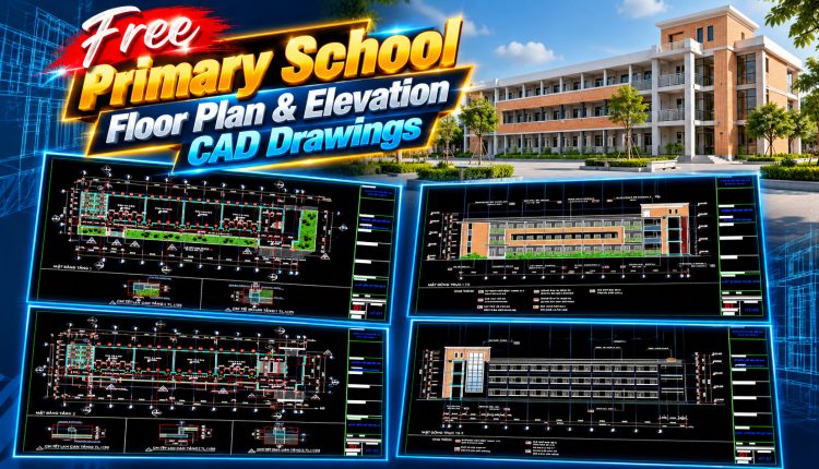 59. Free Primary School Floor Plan & Elevation Cad Drawings (2)