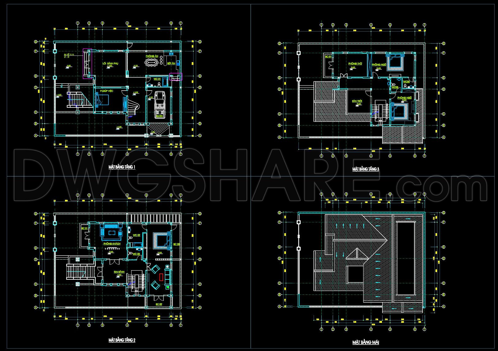600. 3-Story Modern House 18.3 × 10.8 m – Floor Plans & Elevations CAD ...