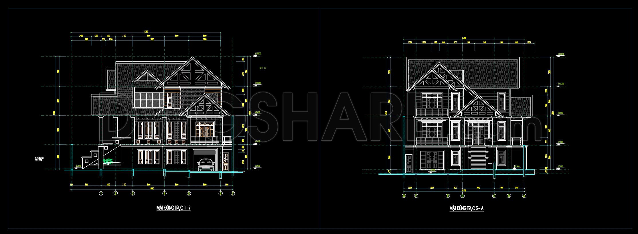 600. 3-Story Modern House 18.3 × 10.8 m – Floor Plans & Elevations CAD ...