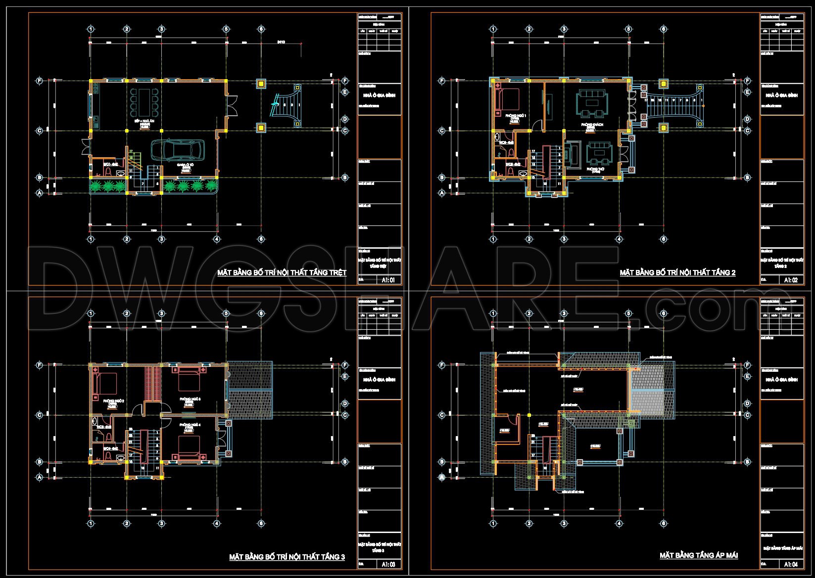 605. 3-Story House 18.1 × 8.5 m – Classic-Style Floor Plans & Elevations CAD Drawing (2)