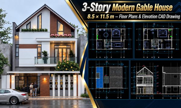 607.-3-story-modern-gable-house-8.5-_-11.5-m-floor-plans-elevation-cad-drawing-1