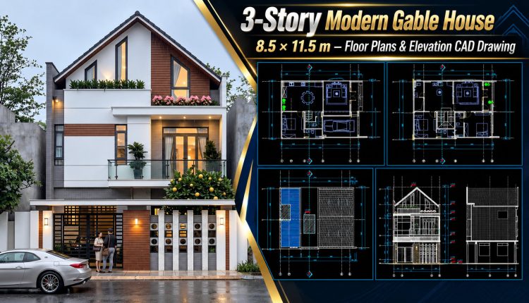 607.-3-story-modern-gable-house-8.5-_-11.5-m-floor-plans-elevation-cad-drawing-1