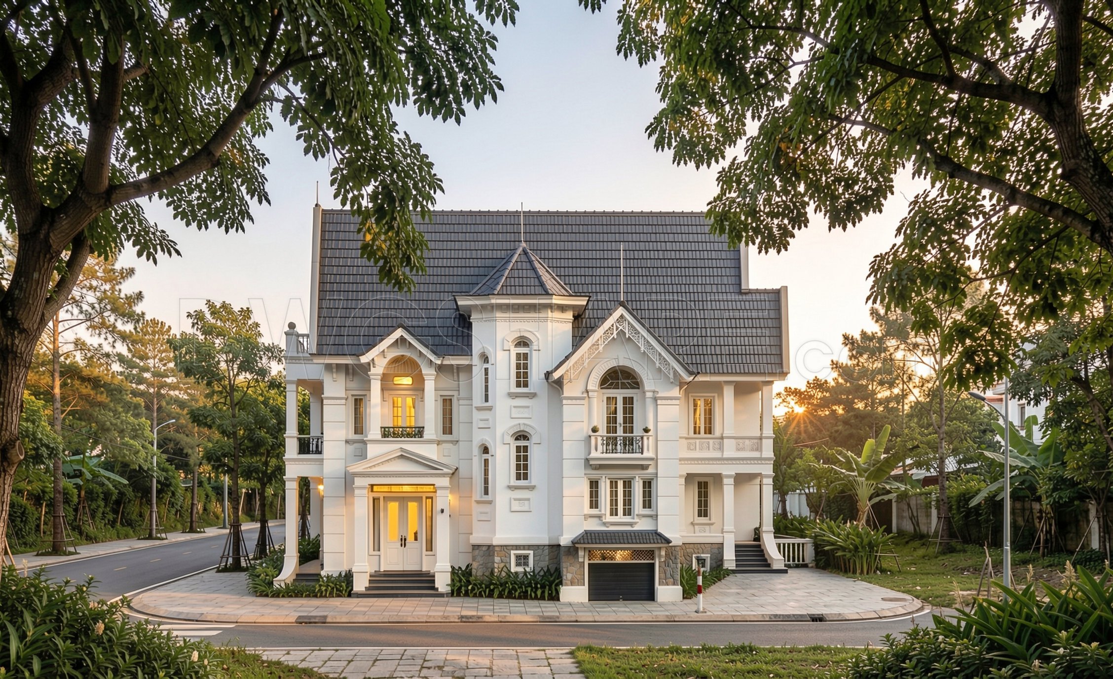 612. 3-Story Classic Villa 12 × 21m – Floor Plans & Elevations CAD Drawing (2)