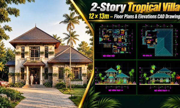 613.-2-story-tropical-villa-12-_-13m-floor-plans-elevations-cad-drawing-1